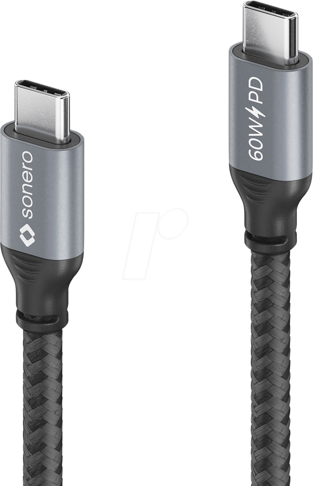 SON SPC-U300-005 - Sync- & Ladekabel, USB-C, 60 W, Textil, 0,5 m
