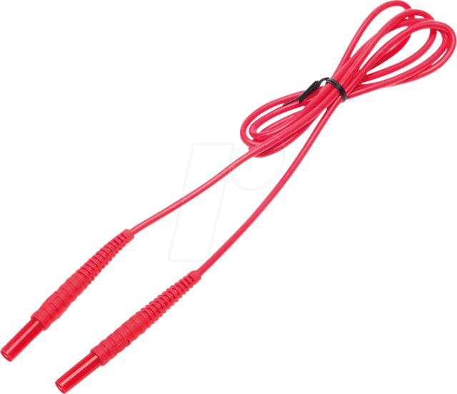 SONEL 1X2REBB2X5 - Prüfleitung, 1,2 m, rot, gesichert, 1 kV