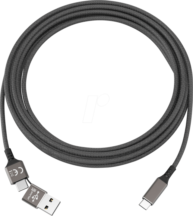 SPEEDY-C BK - Ladekabel, USB-A/USB-C -> USB-C, schwarz