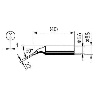 SPITZE 842JD - Lötspitze 0842JD, 2,2 mm, meißelförmig, gebogen