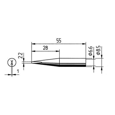 SPITZE 842KD - Lötspitze 0842KD, 2,2 mm, meißelförmig, gerade