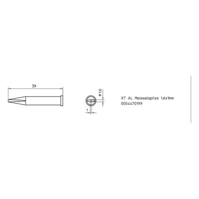 SPITZE XTAL 1,6 - Lötspitze CTAL, 1,6 mm, meißelförmig, lang