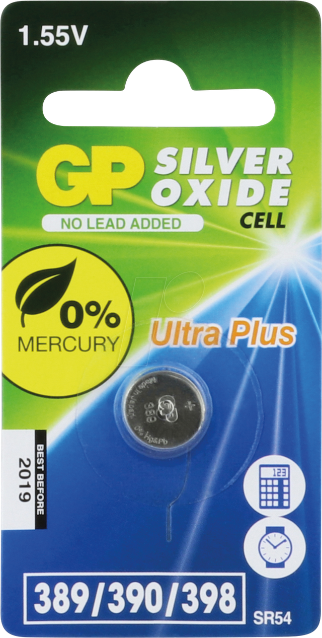 SR54 GP - Silberoxid-Knopfzelle, SR54, 70 mAh, 11,6x3,05 mm, 1er-Pack