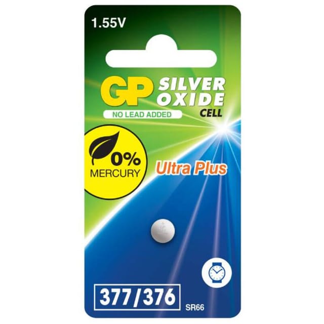 SR66 GP - Silberoxid-Knopfzelle, SR66, 25 mAh, 6,8x2,6 mm, 1er-Pack