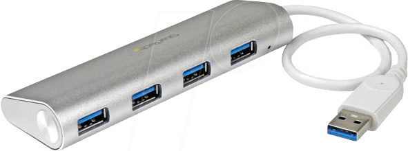 ST 43004UA - USB 3.0 4 Port Hub, mobil, Aluminium