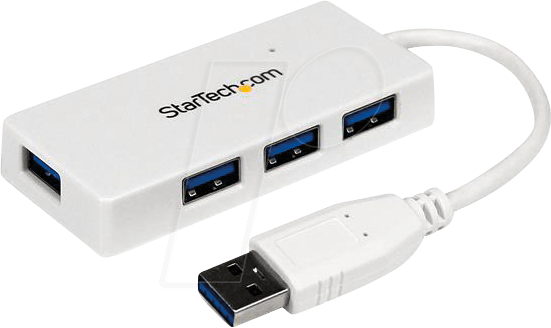 ST 4300MINU3W - USB 3.0 4 Port mini-Hub, USB-A, weiß