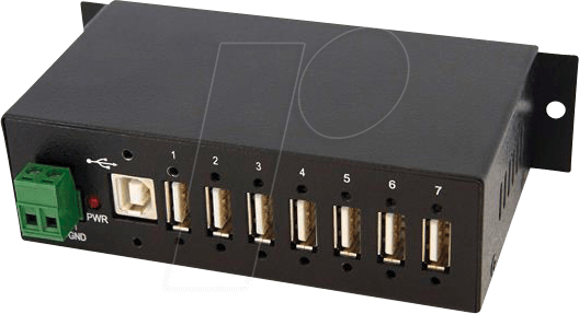 ST 7200USBM - USB 2.0 7 Port Hub, industriell, montierbar