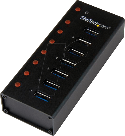 ST 7300U3M - USB 3.0 7 Port Hub, Metallgehäuse, montierbar