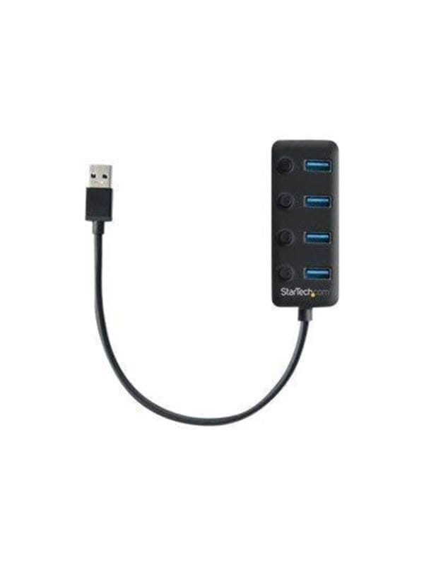 ST HB30A4AIB - USB 3.0, 4 Port USB-A Hub, 4x USB-A, mit Schaltern, schwarz