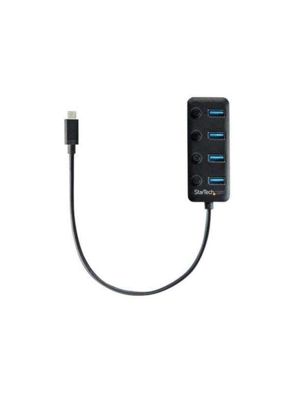 ST HB30C4AIB - USB 3.0, 4 Port USB-C Hub, 4x USB-A, mit Schaltern, schwarz