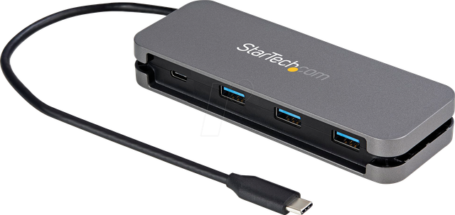 ST HB30CM3A1CB - USB 3.0 Hub, 4 Port, 3x USB-A, 1x USB-C, grau
