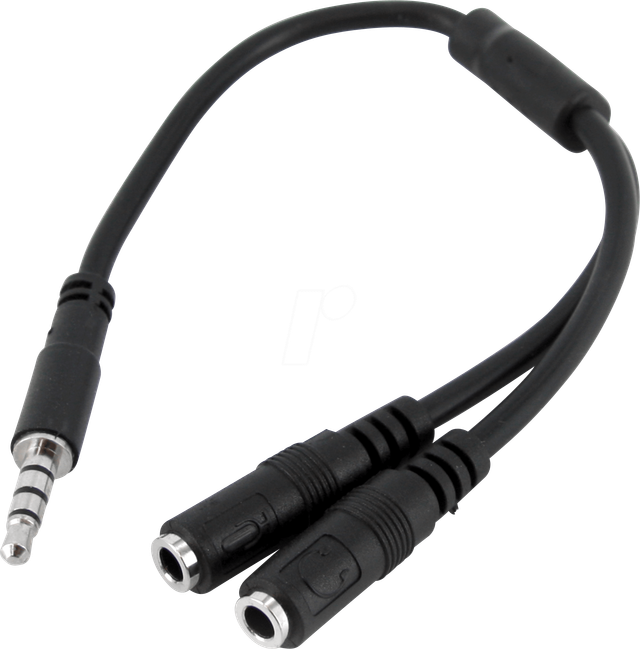ST MUYHSMFF - Headset Kabel, 3,5 mm Klinkenstecker auf 2x Kupplung, 0,15 m