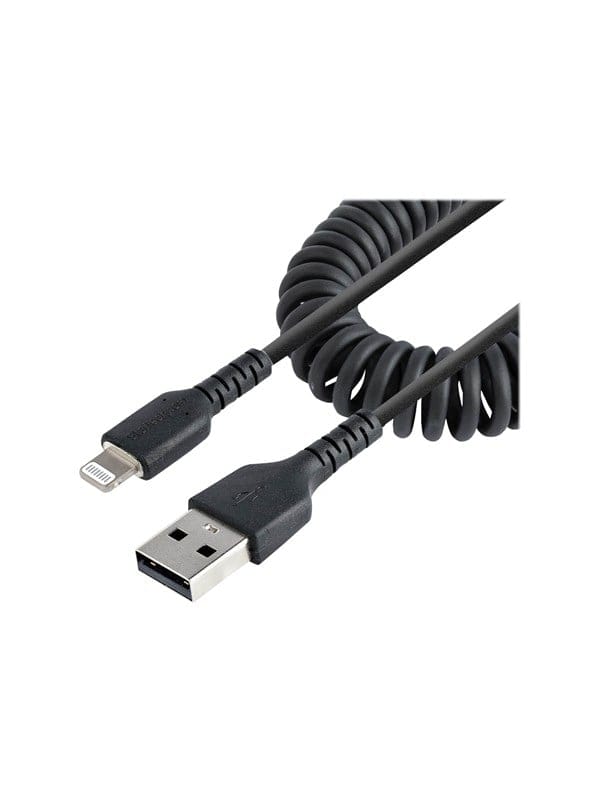 ST RUSB2ALT50CBC - Sync- & Ladekabel, USB-A > Lightning, 50 cm Spiralkabel, schwarz