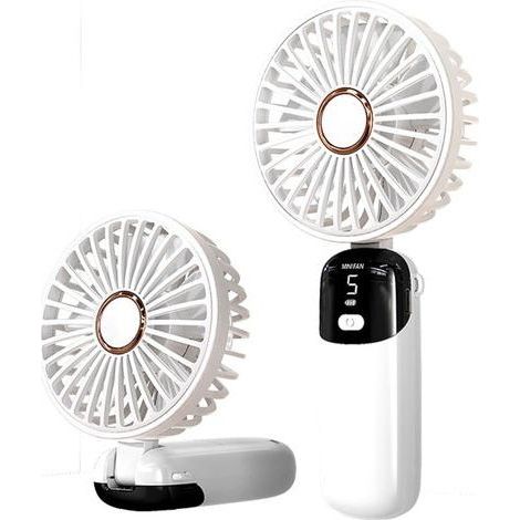Mini-tischventilator, Tragbarer Mini-usb-ventilator, Kleiner Handventilator Mit 5 Geschwindigkeitsstufen, Standfuß Und Sprühfunktion Für Zuhause, Büro Und Reisen