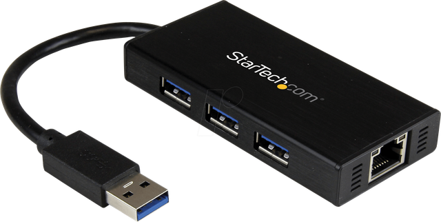 ST ST3300GU3B - USB 3.0 Hub 3x USB Typ-A, 1x RJ45 Ethernet