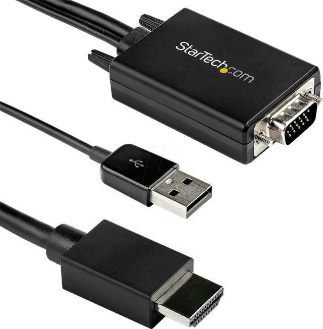 ST VGA2HDMM2M - VGA auf HDMI A Stecker, USB Audio, 1920 x 1200, 2 m