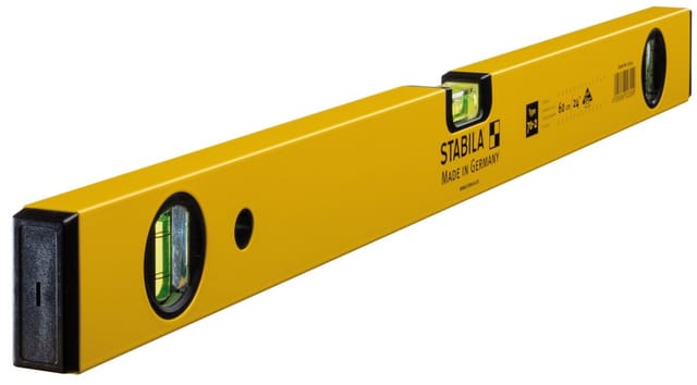 STABILA 02324 - Wasserwaage mit 2 Vertikal-Libellen, Type 70-2, 600 mm