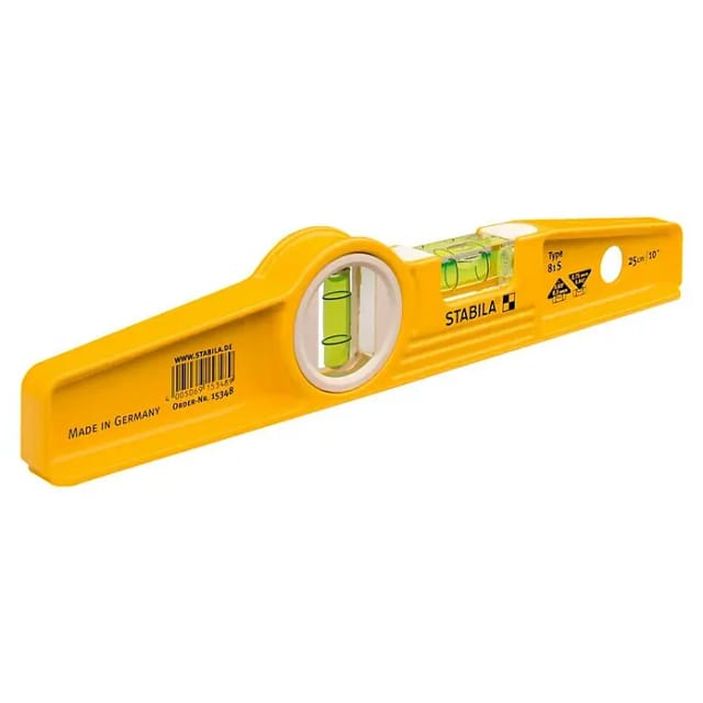STABILA 02501 - Torpedo-Wasserwaage, Type 81 S, 250 mm, mit Tasche