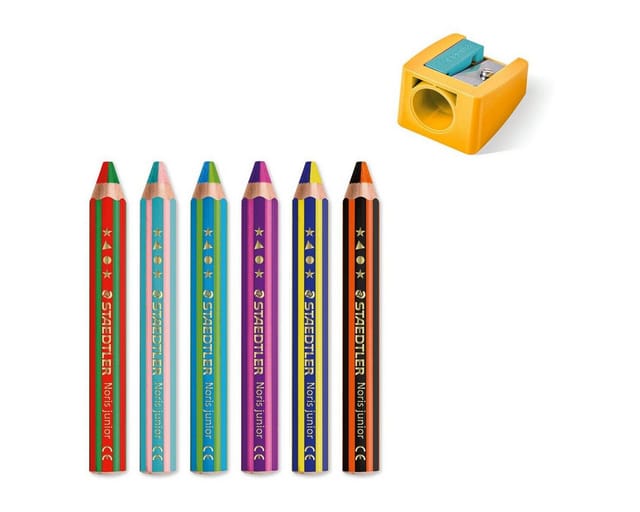 STAEDTLER 1402C6 - Buntstift, 10 mm, Sechskantform, 5 Farben, Duo