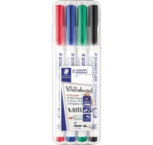 STAEDTLER 301WP4 - Whiteboard Marker, 1 mm, 4 Farben