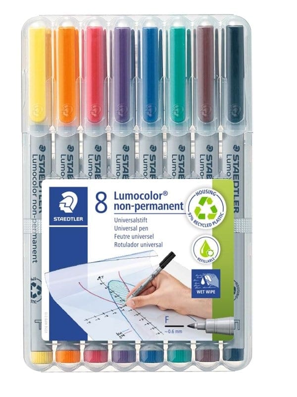 STAEDTLER 316WP8 - Non-permanent Stift F, 0,6 mm, Set, 8 Farben