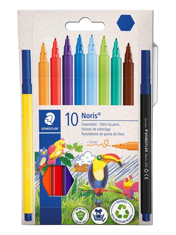 STAEDTLER 326C10 - Fasermaler, 1 mm, 10 Farben, Box