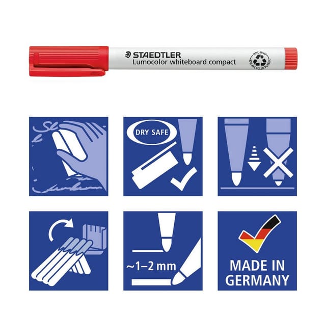 STAEDTLER 341WP6 - Whiteboard Marker, 1 -2 mm, 6 Farben