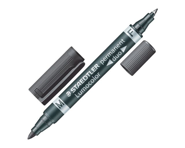 STAEDTLER 348SW - Permanent Duo, F 0.6 mm & M 1.5 mm, schwarz