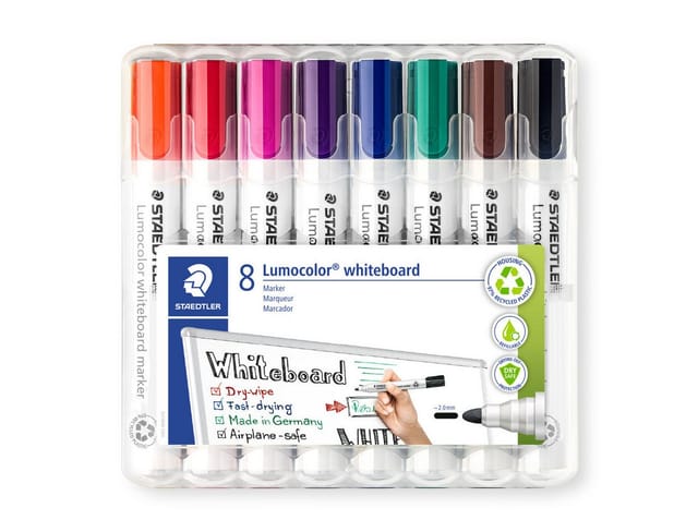 STAEDTLER 351WP8 - Whiteboard Marker Set, 2 mm, 8 Farben