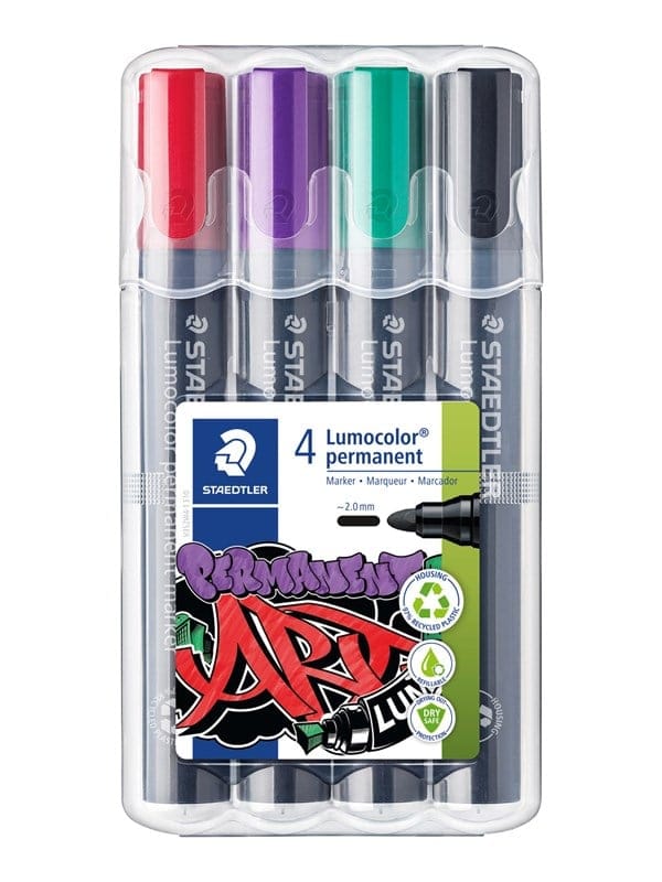 STAEDTLER 352C4 - Permanent Marker, 2 mm, Set, 4 Farben