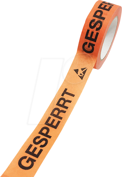 STX K-DRK141 - Papier-Klebeband mit ESD-Symbol + "GESPERRT" 38 mm x 50 m.