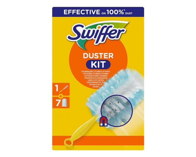 SWIFFER 677004 - Swiffer Staubmagnet DUSTER KIT, Griff+7 Tücher mit Duft