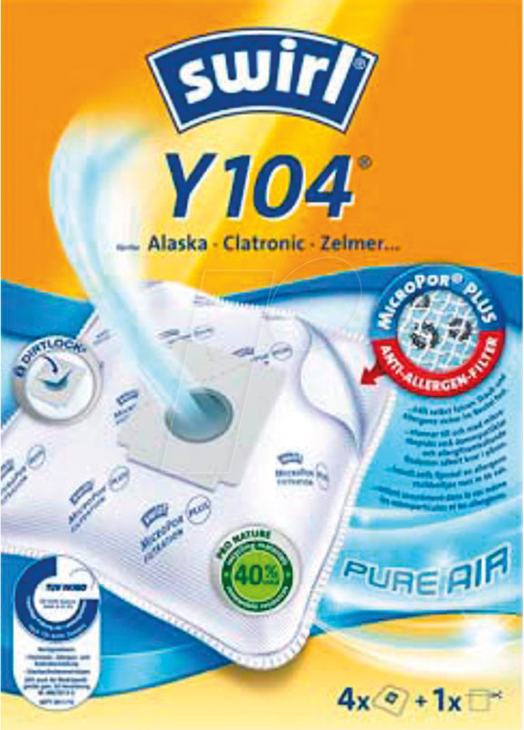 SWIRL 407348 - Staubsaugerbeutel 4 swirl® MicroPor® Plus Y104