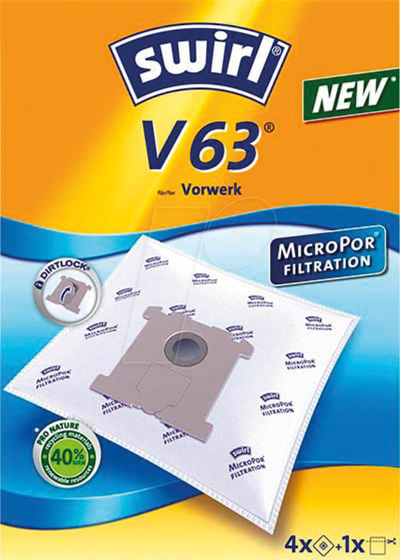 SWIRL 559091 - Staubsaugerbeutel 4 swirl® MicroPor Filtrat. V 63