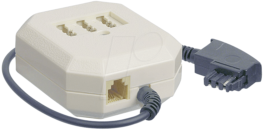 TAE F/NFF-K - TAE F Stecker auf 3x TAE Dose NFF Buchse, 0,2 m