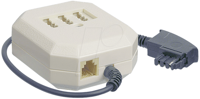 TAE F/NFF-K - TAE F Stecker auf 3x TAE Dose NFF Buchse, 0,2 m