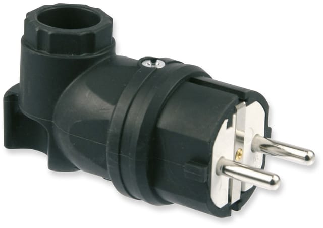 TAUR 05811-S - Schutzkontaktstecker Typ F - CEE 7/4, IP44, schwarz
