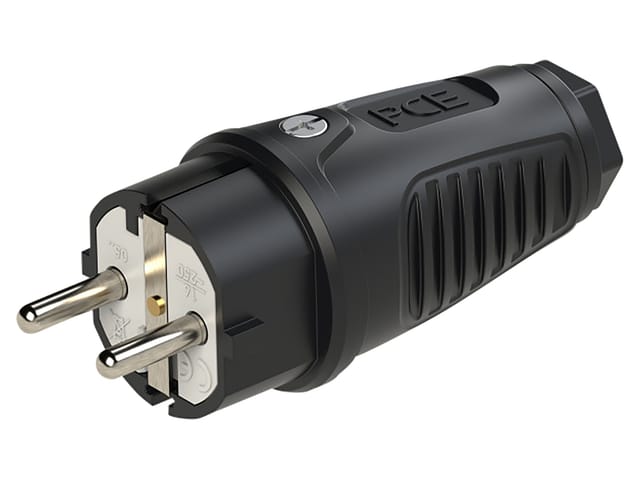 TAUR2 0511-SS - Gummi-Stecker Taurus2, Typ F - CEE 7/4, schwarz