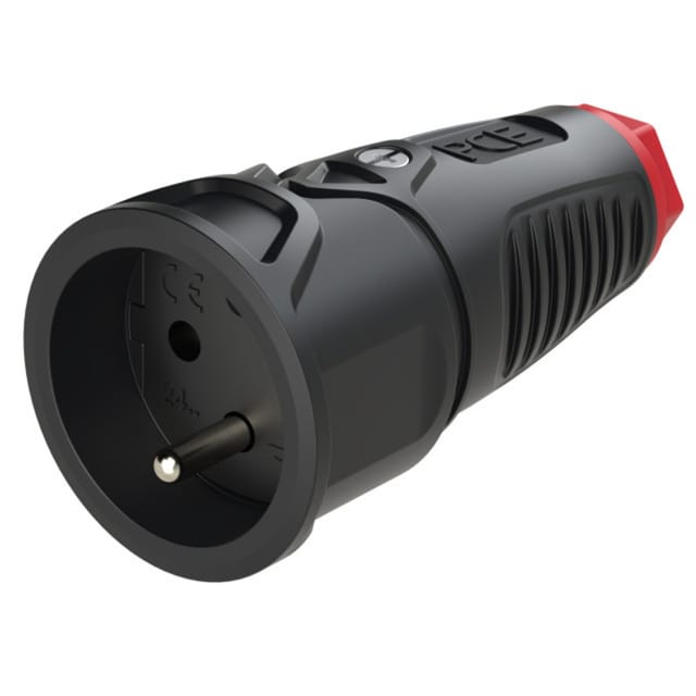 TAUR2 2410-SR - Gummi-Kupplung Taurus2, Typ E - CEE 7/5, schwarz/rot