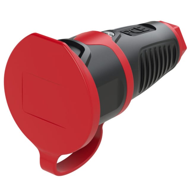 TAUR2 2411-SR - Gummi-Kupplung Taurus2, Typ E - CEE 7/5, schwarz/rot