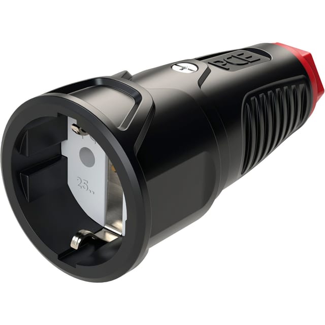 TAUR2 2510-SR - Gummi-Kupplung Taurus2, Typ F - CEE 7/3, schwarz/rot