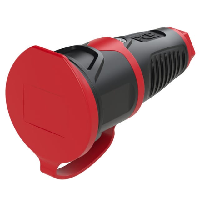 TAUR2 2511-SR - Gummi-Kupplung Taurus2, Typ F - CEE 7/3, schwarz/rot