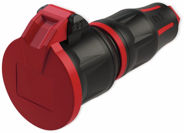 TAUR2 25712-SR - Schutzkontaktkupplung Top Taurus2, Typ F - CEE 7/3, schwarz/rot