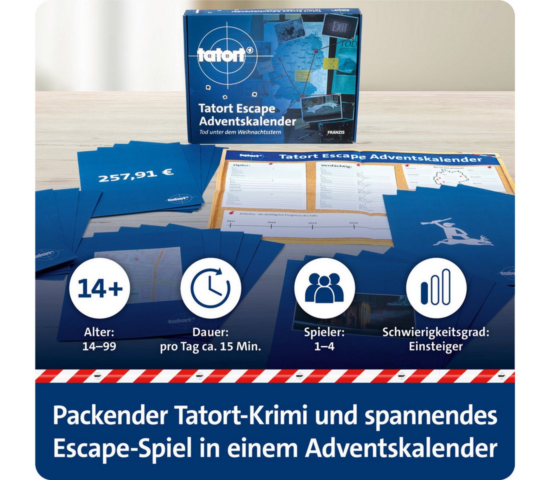 ADV 67197-4 - Adventskalender - Tatort Escape ''Tod unter dem Weihnachtsstern''