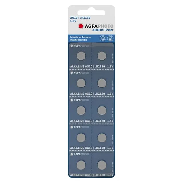 AGFA ALK LR5410 - Power, Alkaline Knopfzelle, LR54, 10er-Pack