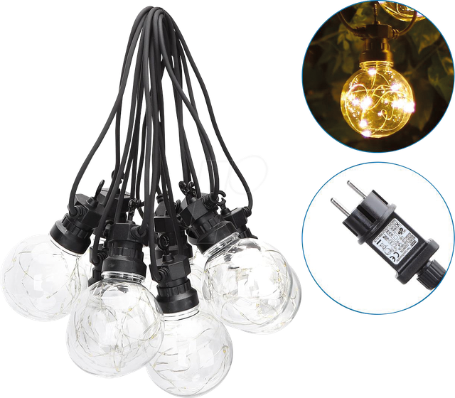 AIG 208905 - LED-Lichterkette, 10 LEDs, warmweiß, 8 m