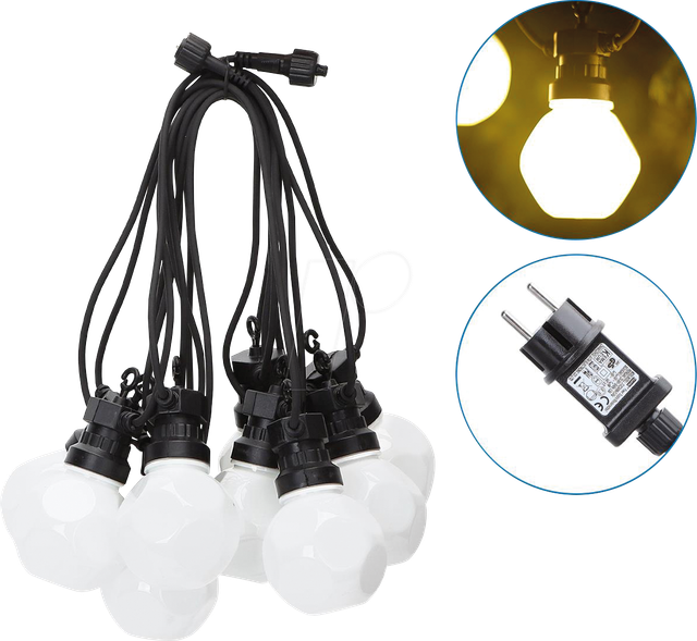 AIG 208912 - LED-Lichterkette, 10 LEDs, warmweiß, 8 m