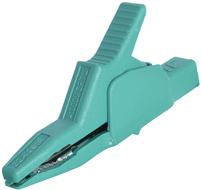 AK 2 B 2540 I GN - Abgreifklemme, 4 mm, grün, gesichert