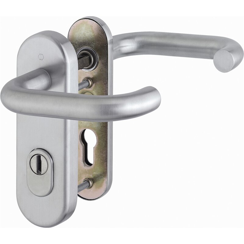 Hoppe Edelstahl-feuerschutz-schutz-kurzschild-garnitur Paris Grt/es1/f69/9/prv/pz-72/42-47 - 1901628