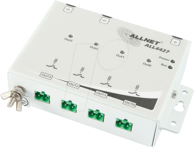 ALLNET ALL4427 - Relaismodul 4 Port 250V / 10A im Metall-Gehäuse ALL4427
